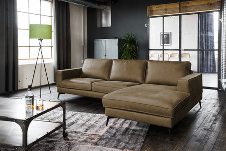 KAWOLA Sofa BLOOM Ecksofa Leder camel, Rechts