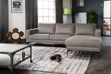 KAWOLA Sofa BLOOM Ecksofa Leder hellgrau