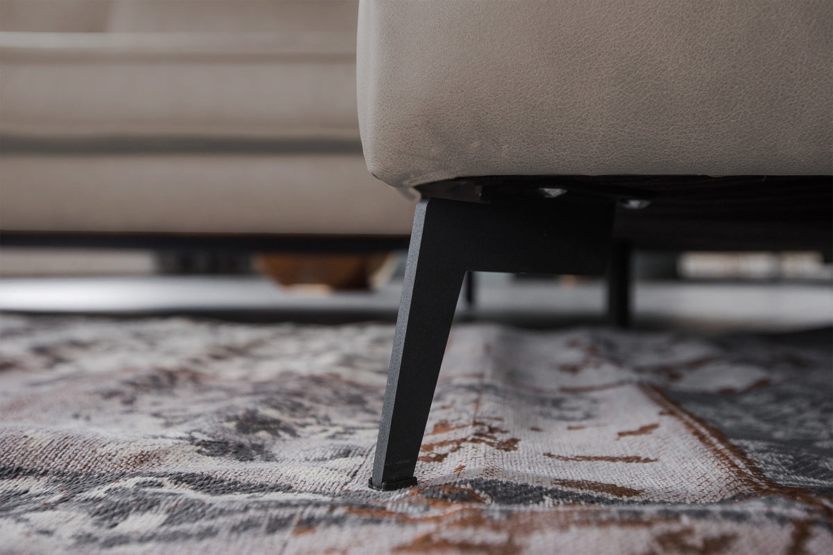 KAWOLA Sofa BLOOM Ecksofa Leder hellgrau