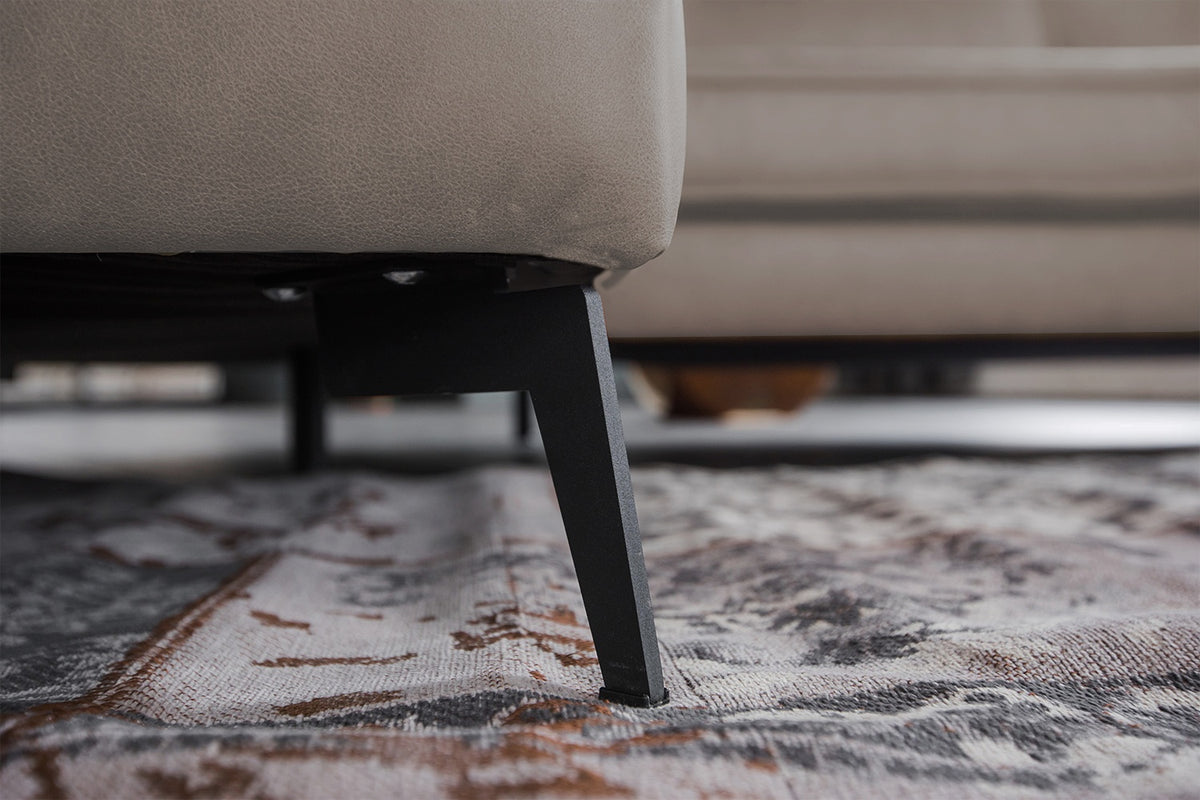 KAWOLA Sofa BLOOM Ecksofa Leder hellgrau