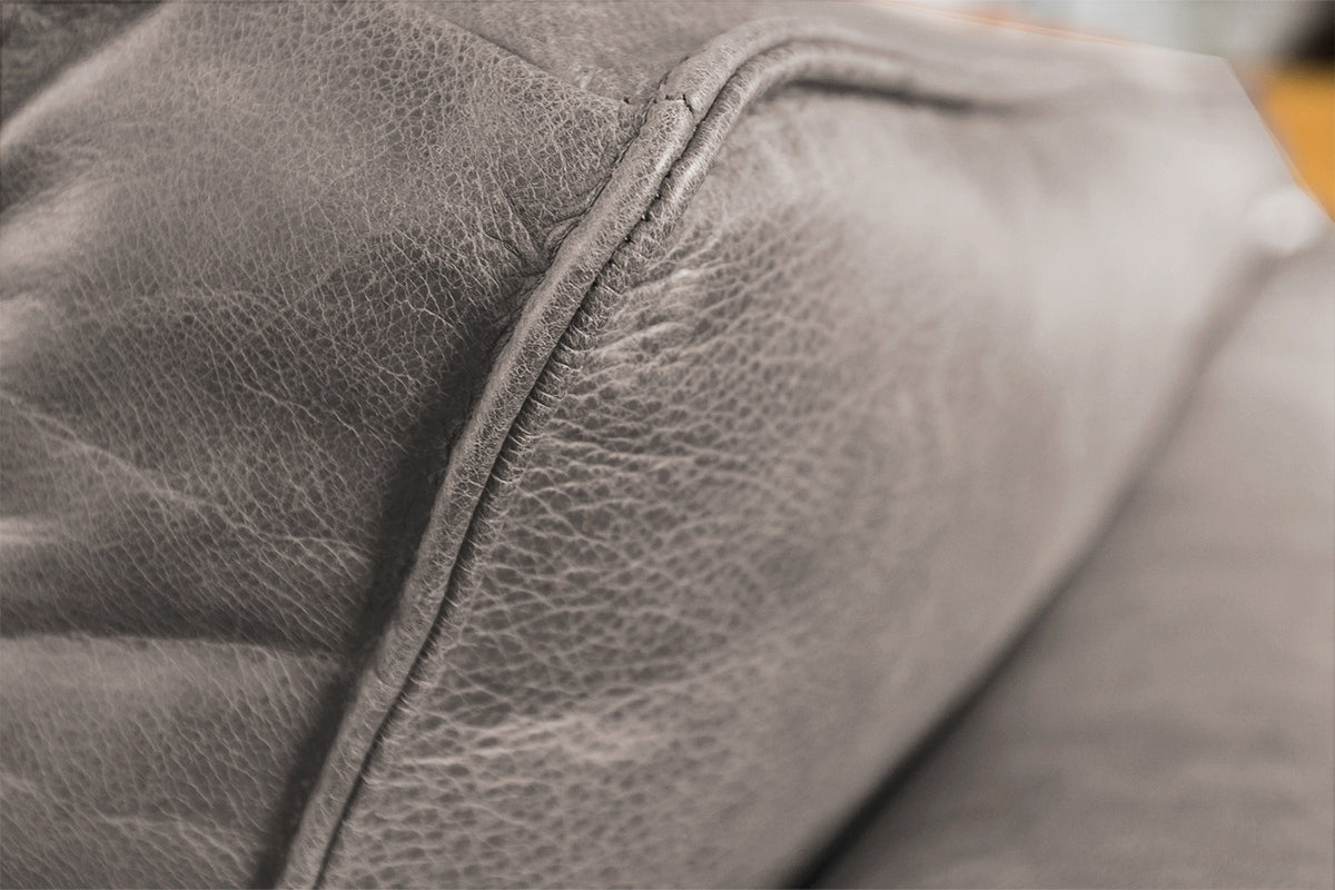 KAWOLA Sofa BLOOM Ecksofa Leder hellgrau