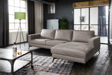 KAWOLA Sofa BLOOM Ecksofa Leder hellgrau, Rechts