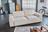 KAWOLA Sofa BODHI 3-Sitzer Cord cremeweiß