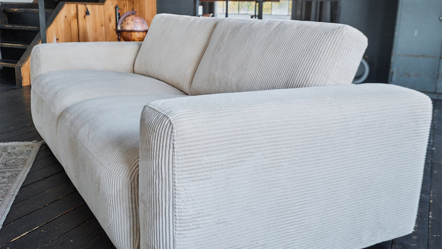KAWOLA Sofa BODHI 3-Sitzer Cord cremeweiß