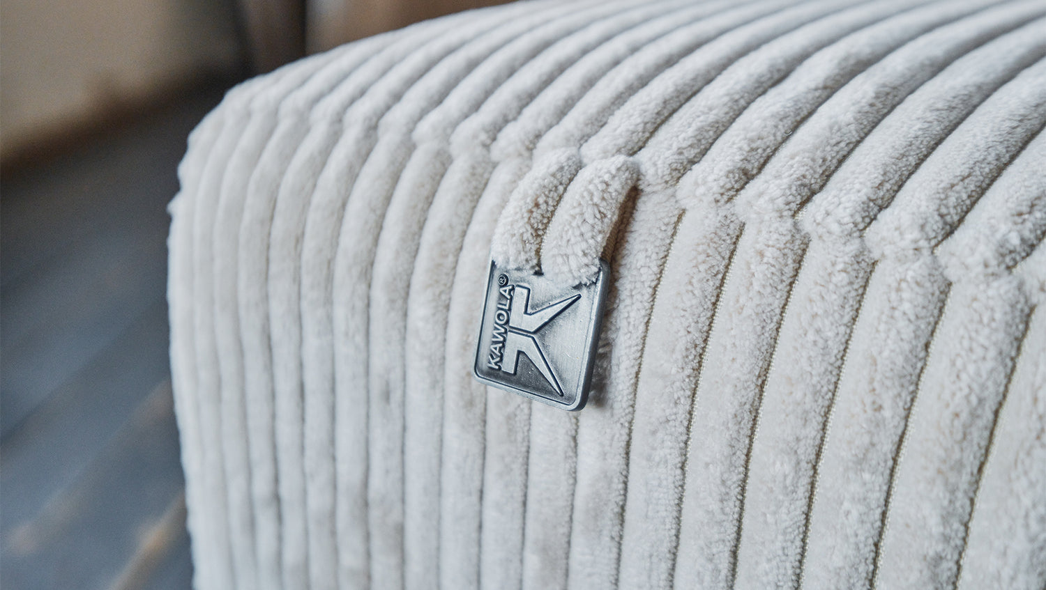 KAWOLA Sofa BODHI 3-Sitzer Cord cremeweiß