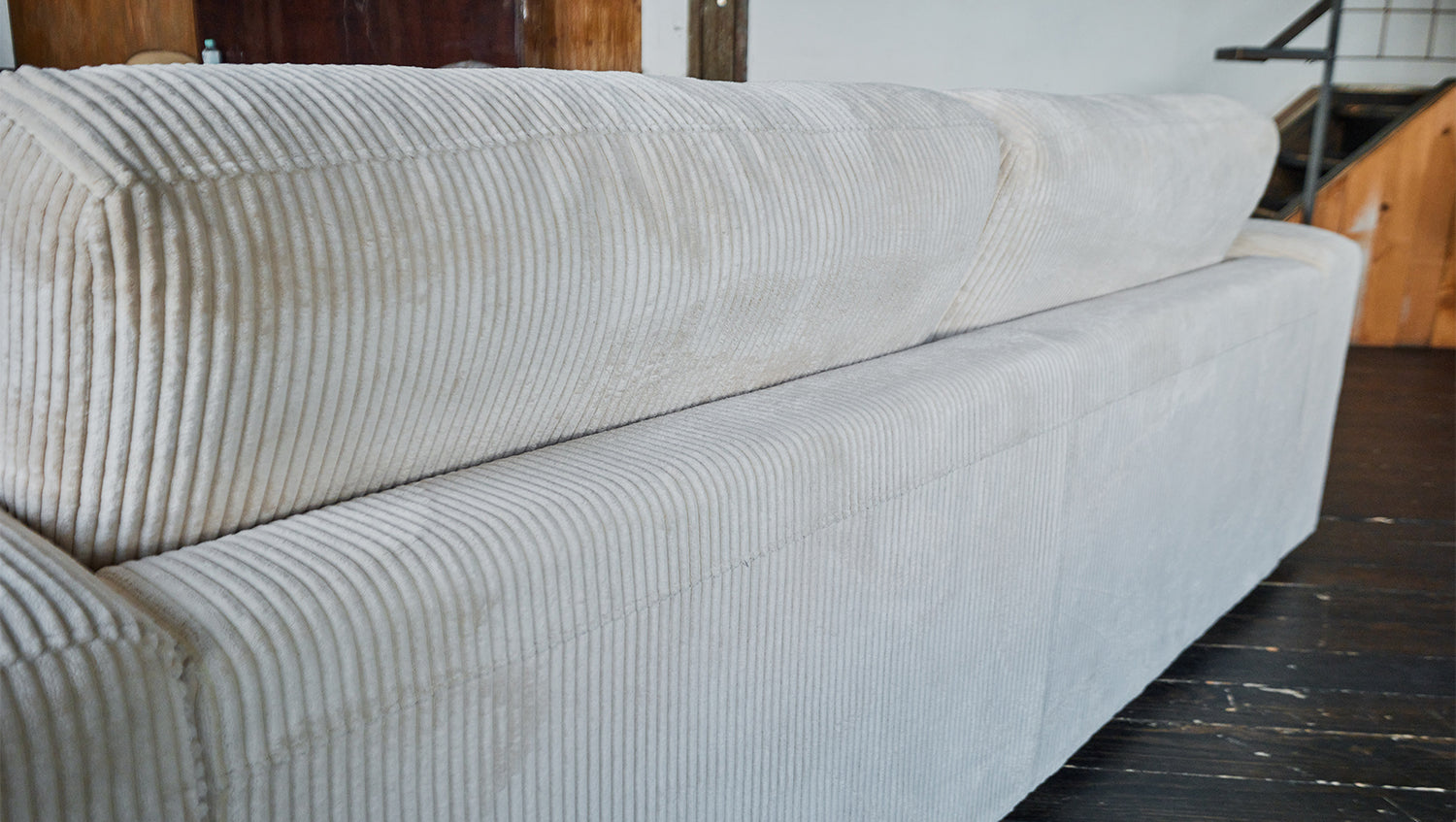 KAWOLA Sofa BODHI 3-Sitzer Cord cremeweiß