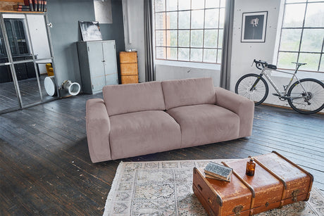 KAWOLA Sofa BODHI 3-Sitzer Cord rosa