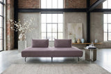 KAWOLA Sofa CANE Schlafsofa Daybed Stoff lila, ohne Armlehnkissen