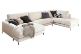 KAWOLA Sofa CARA Wohnlandschaft U-Form Cord cremeweiß