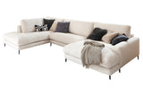 KAWOLA Sofa CARA Wohnlandschaft U-Form Cord cremeweiß