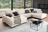 KAWOLA Sofa CARA Wohnlandschaft U-Form Cord cremeweiß