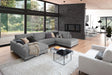 KAWOLA Sofa CARA Wohnlandschaft U-Form Cord grau, Links