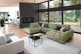 KAWOLA Sofa CARA Wohnlandschaft U-Form Cord olivgrün, Rechts
