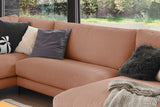 KAWOLA Sofa CARA Wohnlandschaft U-Form Cord rost