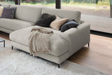 KAWOLA Sofa CARA Wohnlandschaft U-Form Cord steingrau