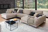 KAWOLA Sofa CARA Wohnlandschaft U-Form Cord taupe