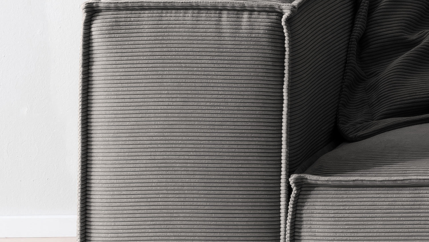 KAWOLA Sofa CARMO 3-Sitzer Feincord anthrazit