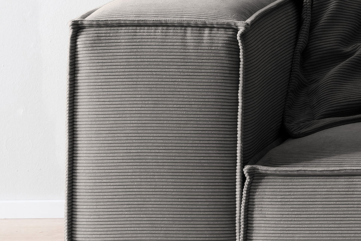 KAWOLA Sofa CARMO 3-Sitzer Feincord anthrazit