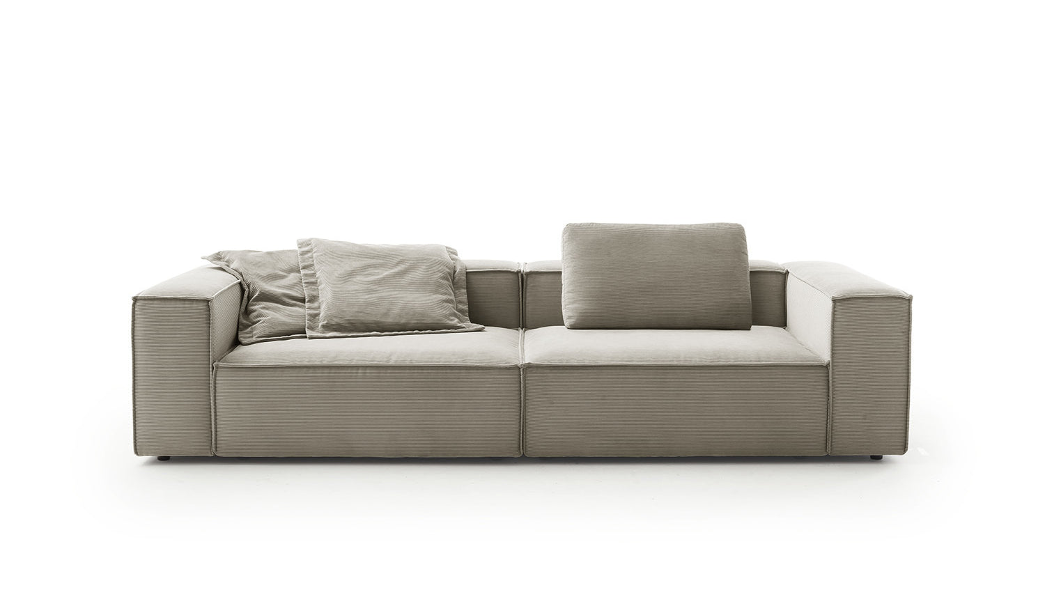 KAWOLA Sofa CARMO 3-Sitzer Feincord grau