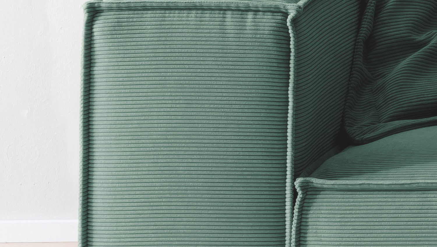 KAWOLA Sofa CARMO 3-Sitzer Feincord grün