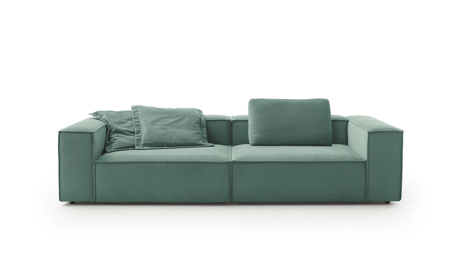 KAWOLA Sofa CARMO 3-Sitzer Feincord grün