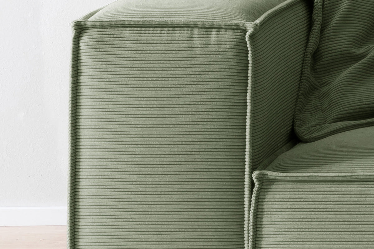 KAWOLA Sofa CARMO 3-Sitzer Feincord olivgrün