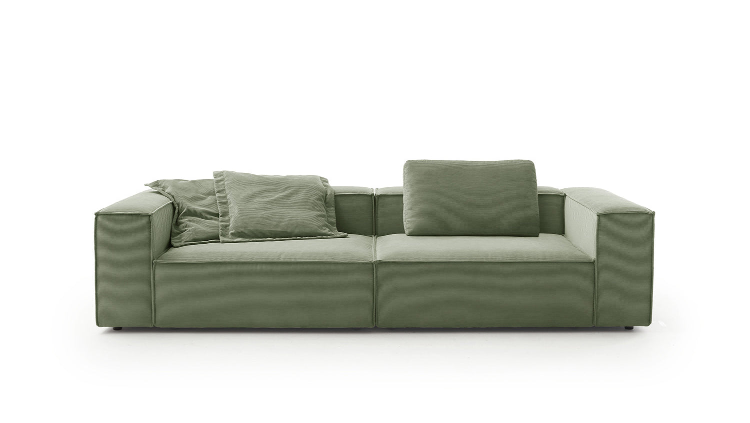 KAWOLA Sofa CARMO 3-Sitzer Feincord olivgrün
