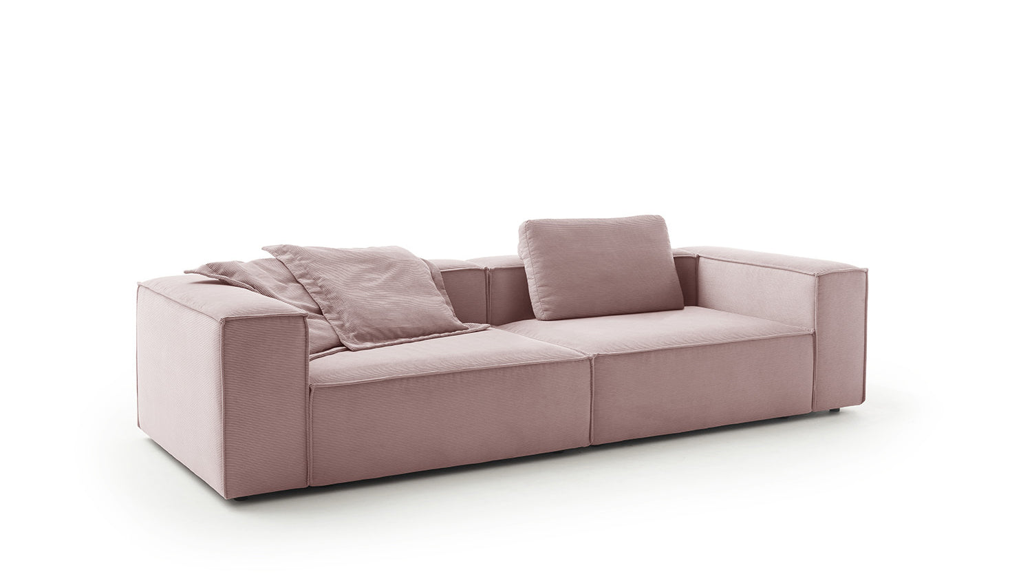 KAWOLA Sofa CARMO 3-Sitzer Feincord rosa