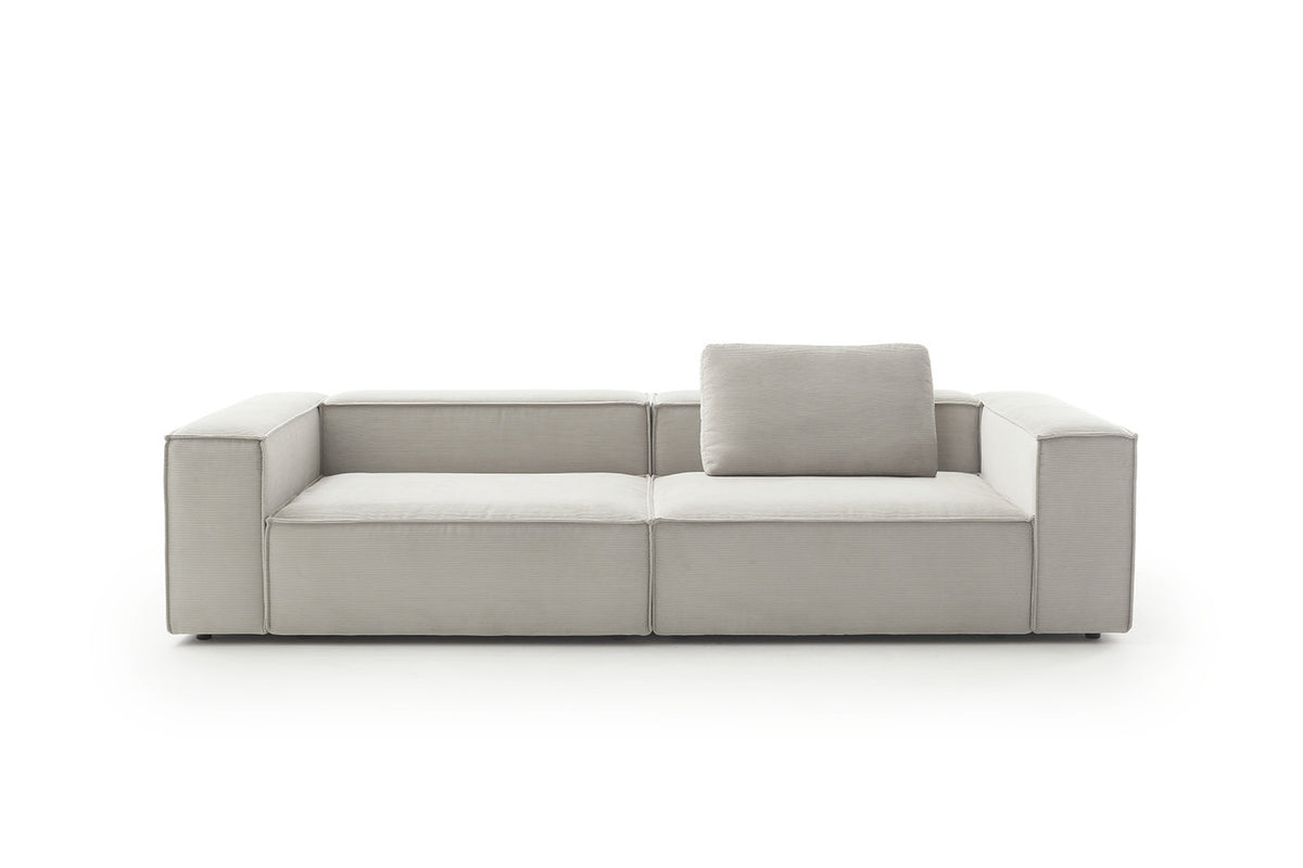 KAWOLA Sofa CARMO 3-Sitzer Feincord silber