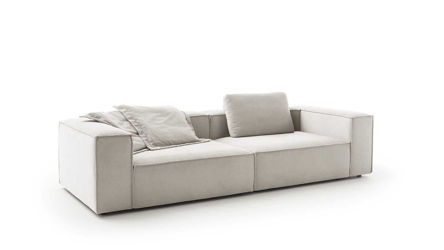 KAWOLA Sofa CARMO 3-Sitzer Feincord silber