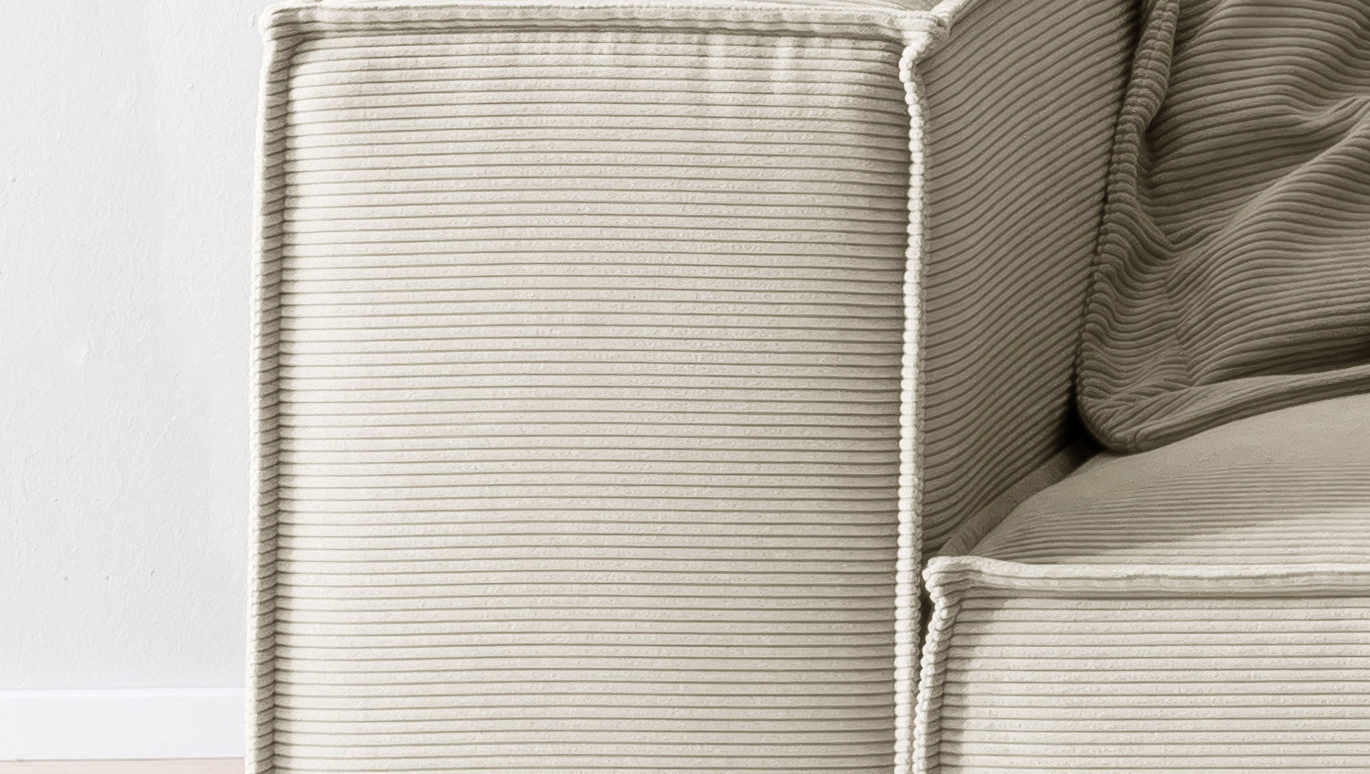 KAWOLA Sofa CARMO 3-Sitzer Feincord weiß
