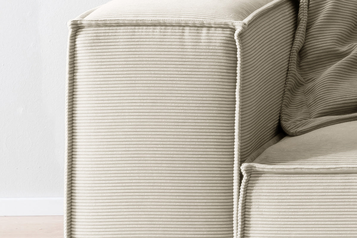 KAWOLA Sofa CARMO 3-Sitzer Feincord weiß