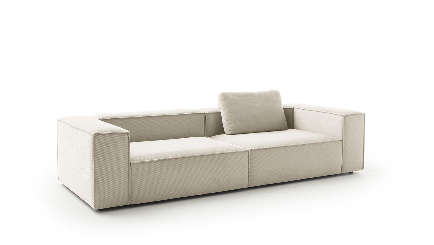 KAWOLA Sofa CARMO 3-Sitzer Feincord weiß