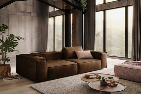 KAWOLA Sofa CARMO 3-Sitzer Leder braun