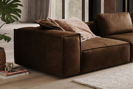 KAWOLA Sofa CARMO 4-Sitzer Leder braun