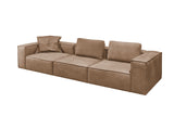 KAWOLA Sofa CARMO 4-Sitzer Leder taupe