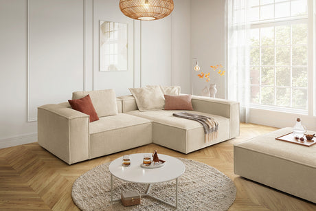 KAWOLA Sofa CARMO Ecksofa Stoff beige, Rechts, Ohne Zusatzausstattung
