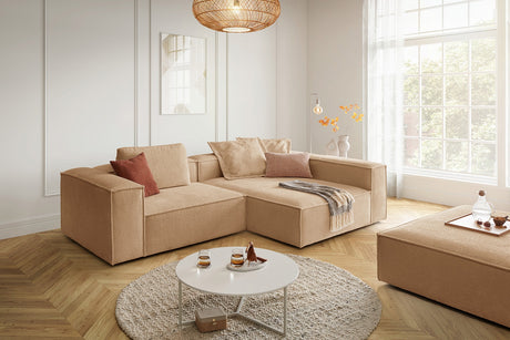 KAWOLA Sofa CARMO Ecksofa Stoff creme, Rechts, Ohne Zusatzausstattung