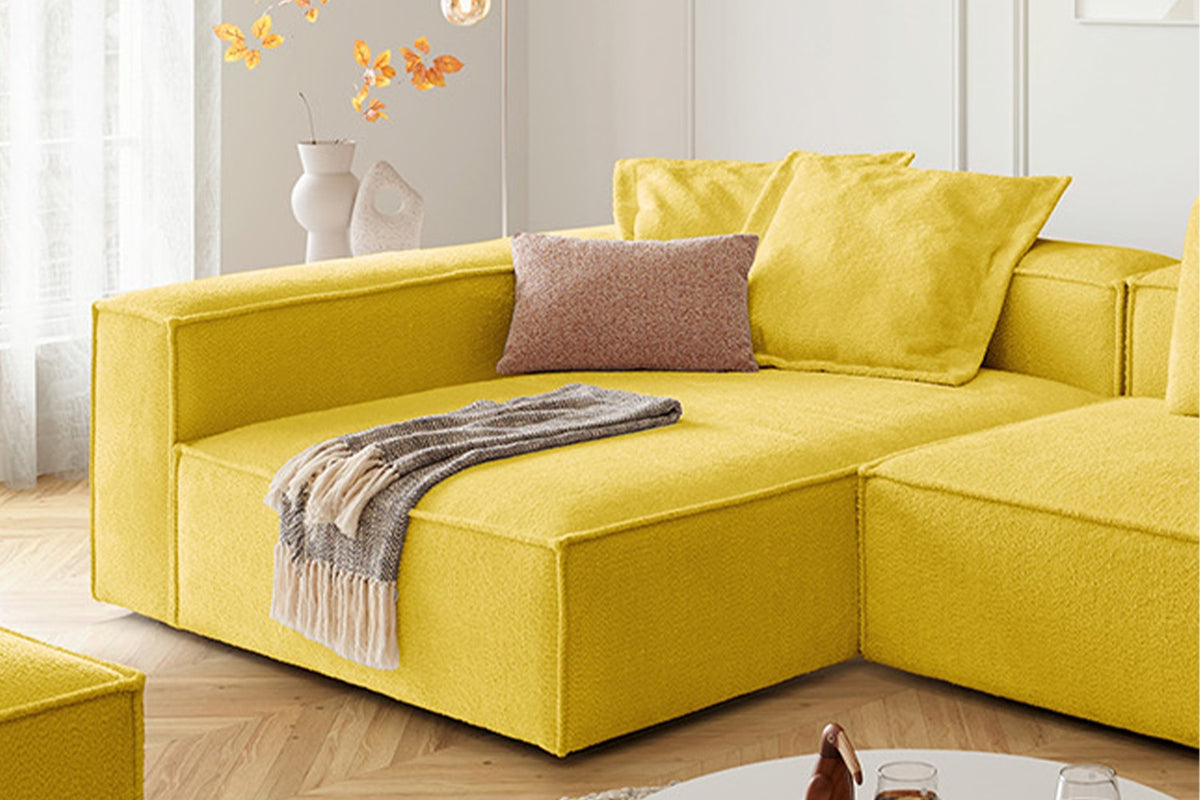 KAWOLA Sofa CARMO Ecksofa Stoff gelb
