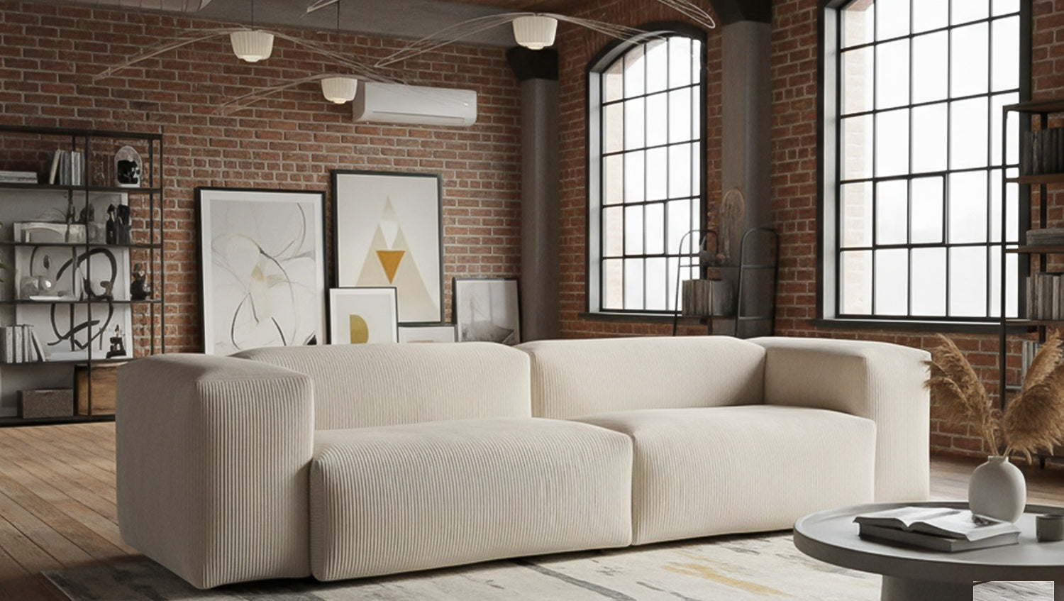 KAWOLA Sofa CELESTE 4-Sitzer Cord cremeweiß
