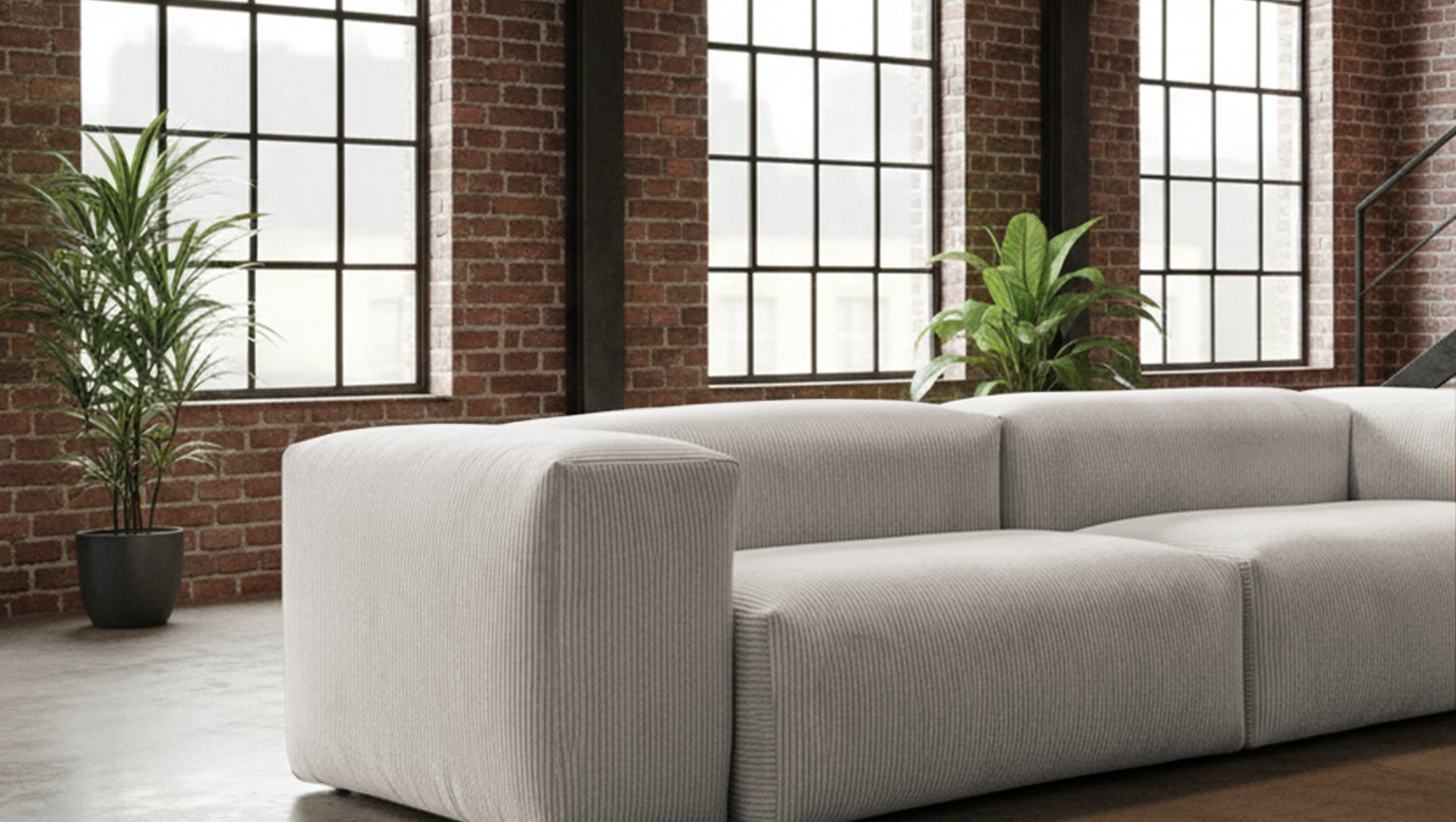 KAWOLA Sofa CELESTE 4-Sitzer Cord hellgrau