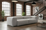 KAWOLA Sofa CELESTE 4-Sitzer mit Hocker Cord hellgrau