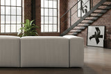 KAWOLA Sofa CELESTE 4-Sitzer mit Hocker Cord hellgrau