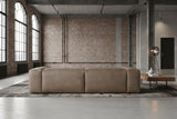 KAWOLA Sofa CELESTE 4-Sitzer mit Hocker Lederfaserstoff anthrazit