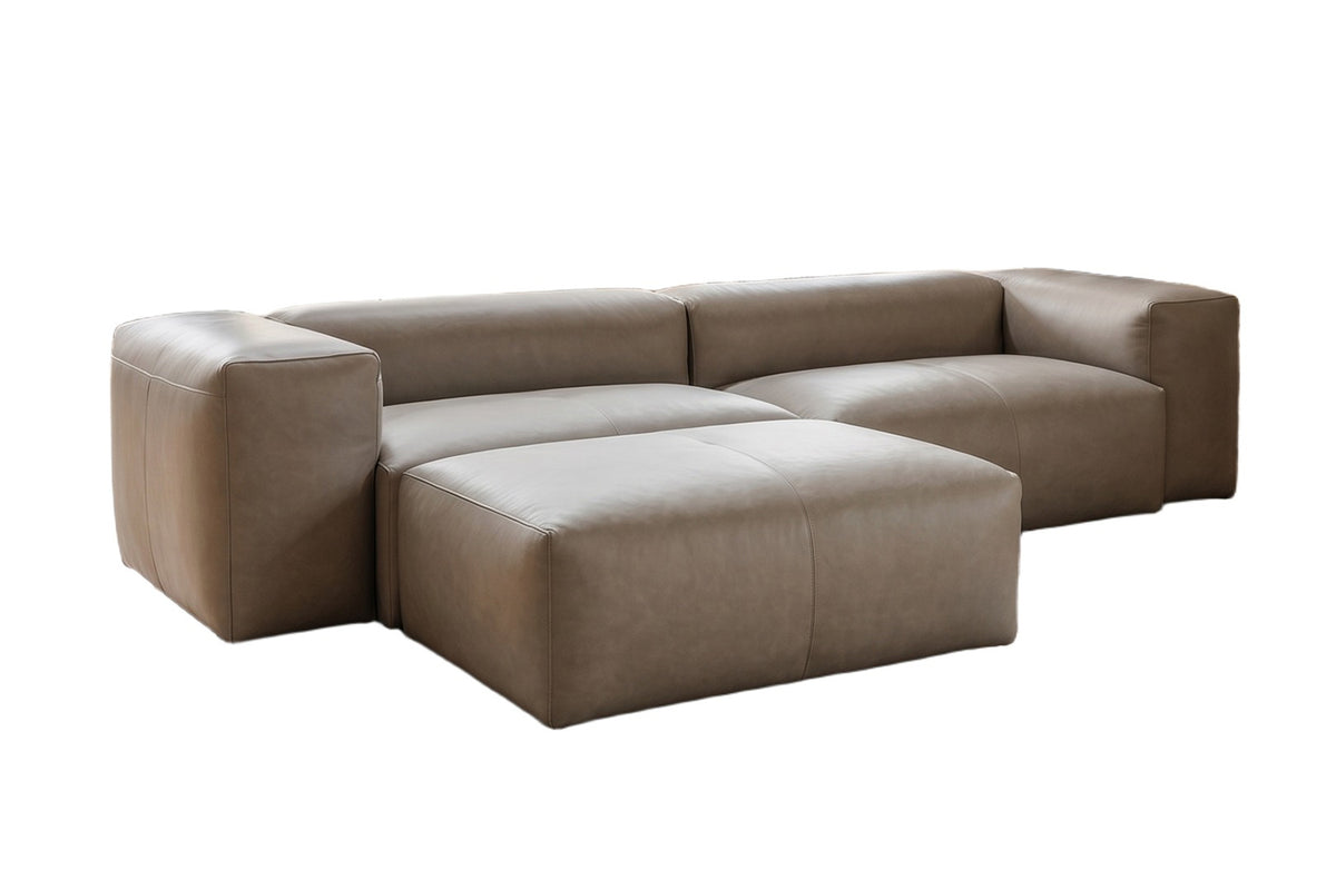 KAWOLA Sofa CELESTE 4-Sitzer Leder grau