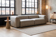 KAWOLA Sofa CELESTE 4-Sitzer Leder grau, Ohne Zusatzausstattung