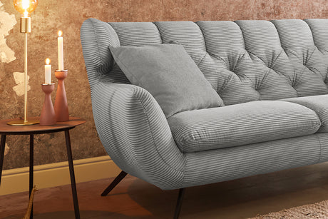 KAWOLA Sofa CHARME Cord hellgrau