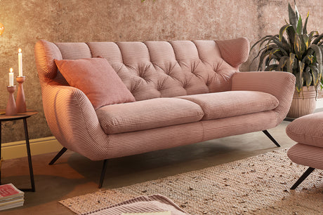 KAWOLA Sofa CHARME Cord rosa, 2.5-Sitzer