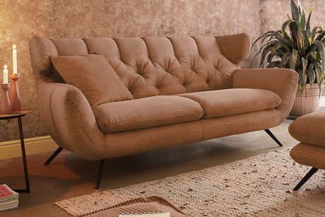 KAWOLA Sofa CHARME Cord rost, 2.5-Sitzer