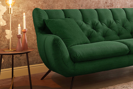 KAWOLA Sofa CHARME Cord smaragd